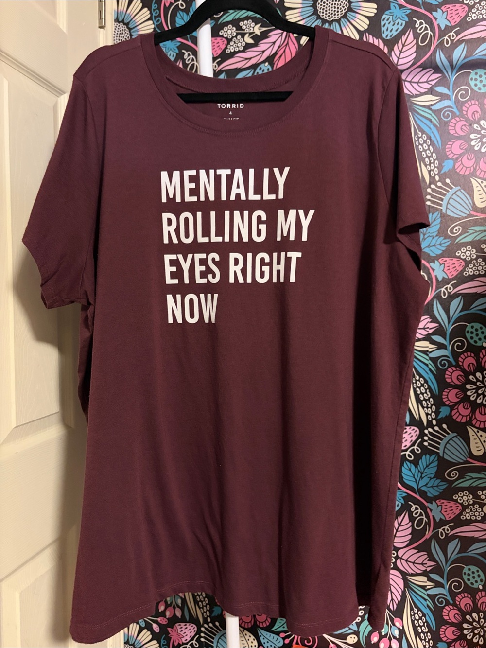 torrid Maroon Graphic Tee "Mentally Rolling My Eyes Right Now"